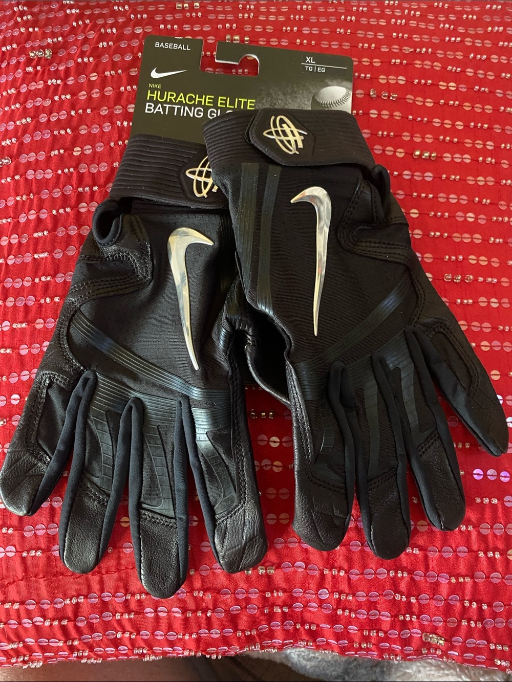 Nike Hurache  Elite Batting Leather Logo Unisex Gloves NWT